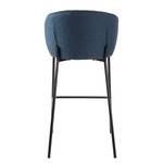 Chaise de bar Cantil Tissu / Acier - Noir - Bleu foncé