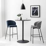 Chaise de bar Cantil Tissu / Acier - Noir - Bleu foncé