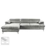 Ecksofa Coto II Microfaser - Lichtgrau - Longchair davorstehend links - Keine Funktion