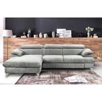 Ecksofa Coto II Microfaser - Lichtgrau - Longchair davorstehend links - Keine Funktion