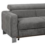 Ecksofa Baxter II Microfaser - Grau - Ottomane davorstehend rechts