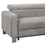 Ecksofa Baxter II Microfaser - Lichtgrau - Ottomane davorstehend rechts