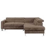 Ecksofa Baxter II Microfaser - Taupe - Ottomane davorstehend rechts