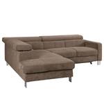 Ecksofa Baxter II Microfaser - Taupe - Ottomane davorstehend links