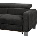 Ecksofa Baxter II Microfaser - Schwarz - Ottomane davorstehend links