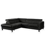 Ecksofa Baxter II Kunstleder - Schwarz - Ottomane davorstehend links