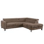 Ecksofa Baxter I Microfaser - Taupe - Ottomane davorstehend rechts