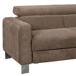 Ecksofa Baxter I Microfaser - Taupe - Ottomane davorstehend rechts