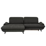 Ecksofa Gorman Microfaser - Schwarz - Longchair davorstehend links - Schlaffunktion