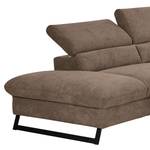 Ecksofa Manson Microfaser - Taupe - Ottomane davorstehend links - Keine Funktion