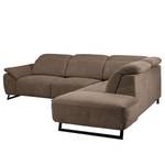 Ecksofa NoHo Microfaser - Taupe - Ottomane davorstehend rechts - Keine Funktion