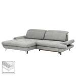 Ecksofa Gorman Microfaser - Lichtgrau - Longchair davorstehend links - Keine Funktion