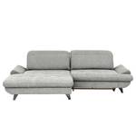 Ecksofa Gorman Microfaser - Lichtgrau - Longchair davorstehend links - Keine Funktion