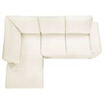 Ecksofa Corwin II Kunstleder - Creme - Ottomane davorstehend links - Keine Funktion