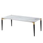 Salontafel Conyers glas/metaal - witte marmeren look/zwart