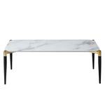 Salontafel Conyers glas/metaal - witte marmeren look/zwart