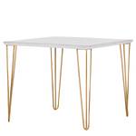 Table Golcar Marbre / Métal - Marbre blanc / Doré - 100 x 100 cm