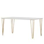 Eettafel Golcar marmer/metaal - wit marmer/goudkleurig - 160 x 90 cm