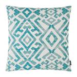 Housse de coussin Elani Tissu mélangé - Turquoise - 50 x 50 cm