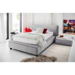 Boxspring Dochamps geweven stof - Lichtgrijs - 120 x 200cm - H3 medium