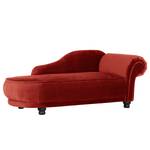 Chaise longue Lusse fluweel - Kersenrood - Armleuning vooraanzicht rechts