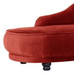 Chaise longue Lusse fluweel - Kersenrood - Armleuning vooraanzicht rechts