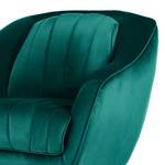 Fauteuil Margon fluweel - Petrolblauw - Zwart