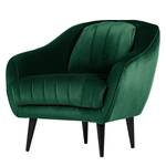 Fauteuil Margon fluweel - Antiek groen - Zwart