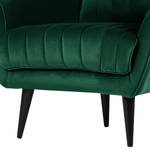 Fauteuil Margon fluweel - Antiek groen - Zwart