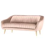 Sofa Margon (2-Sitzer) Samt - Hellrosa - Gold