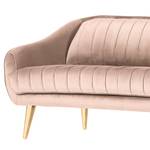 Sofa Margon (2-Sitzer) Samt - Hellrosa - Gold