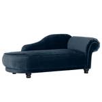 Chaise longue Lusse fluweel - Marineblauw - Armleuning vooraanzicht rechts