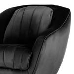 Fauteuil Margon fluweel - Zwart - Zwart