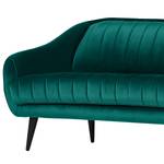 Sofa Margon (2-Sitzer) Samt - Petrol - Schwarz