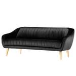 Sofa Margon (3-Sitzer) Samt - Schwarz - Gold