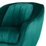 Fauteuil Margon fluweel - Petrolblauw - Goud