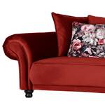 Grand canapé Lusse Revêtement : rouge cerise<br>2 coussins : motif à fleurs - Rouge cerise