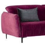 Ecksofa Morada I Samt - Beere / Grau - Ottomane davorstehend rechts