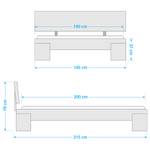 Letto in legno massello Rookfield Con testiera imbottita - 140 x 200cm