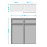 Schwebetürenschrank Niceville II Weiß / Wildeiche