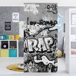 Séparateur de pièces Graffiti Art Microfibre / Polyester - Noir / Blanc
