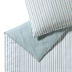 Parure de lit en renforcé Herringbone Coton - Gris menthe - 135 x 200 cm + oreiller 80 x 80 cm