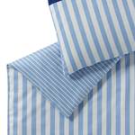 Parure de lit en satin mako Big Stripe Coton - Bleu clair - 135 x 200 cm + oreiller 80 x 80 cm