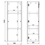 Hängeschrank Mesa Glas - Silbergrau / Graphit