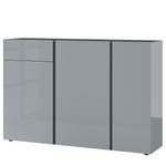 Sideboard Mesa Glas - Silbergrau / Graphit