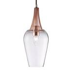 Hanglamp Whisk transparant glas/staal - 1 lichtbron - Koper
