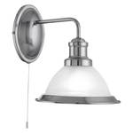 Wandlamp Bistro I opaalglas/staal - 1 lichtbron - Zilver