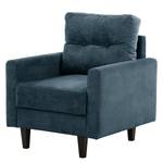 Fauteuil Koski I geweven stof - Geweven stof Lito: Marineblauw