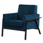 Fauteuil Hanko I Velours - Velours Ravi: Bleu marine