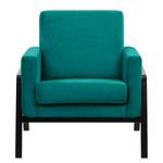 Fauteuil Hanko I geweven stof - Geweven stof Lito: Turquoise